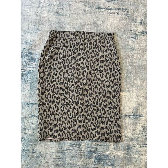 Two Tone Gray Cheetah Print Pencil Skirt Size 8 - Picture 1 of 11